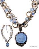 Sapphire Intaglio Statement Necklace, price: $430.00. Click on 'Large View' for large picture