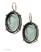 Tourmaline Intaglio Earring, price: $122.00. Click on 'Large View' for large picture