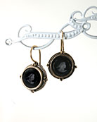 Small Jet Intaglio Earring, price: $81.00. Click on 'Large View' for large picture
