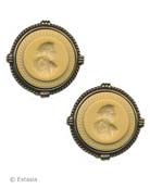 Lava Intaglio Clip Earrings, price: $146.00. Click on 'Large View' for large picture