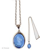 Sapphire Intaglio & Chain Necklace, price: $119.00. Click on 'Large View' for large picture
