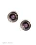 From our Scala Collection, simple and clean post earrings in our transparent Amethyst German glass intaglios. Small post earrings measure 5/8 inch in diameter. In our signature bronze metal. 