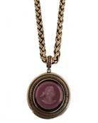 19.5", Toggle at back closure on heavy Byzantine chain is all one needs to feel totally put togeather! Amethyst and Red Bronze. rn