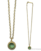 Mykonos Small Seafoam Intaglio Necklace, price: $116.00. Click on 'Large View' for large picture
