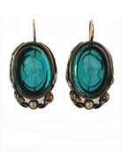 Arts and Crafts Zircon Oval Earrings, price: $120.00. Click on 'Large View' for large picture