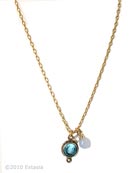 Arts & Crafts Aqua Intaglio Necklace, price: $120.00. Click on 'Large View' for large picture
