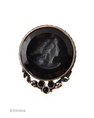 Jet Round Intaglio Pin, price: $123.00. Click on 'Large View' for large picture