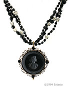 Victoriana Jet Intaglio Beaded Necklace, price: $290.00. Click on 'Large View' for large picture