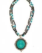 Zircon and Jet charm necklace, price: $290.00. Click on 'Large View' for large picture