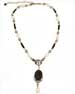 Simple yet elegant necklace shown here in jet with a mix of pearl and glass beads. 