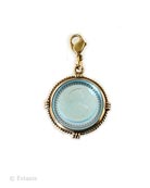 Aqua Round Intaglio Charm, price: $81.00. Click on 'Large View' for large picture