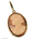 From our Charm Collection, our largest charm, now in traditional shell cameo, measures 1 1/4 by 1 inch. Shown with our hand carved Italian shell cameo in a clean and elegant Bronze metal setting. Beautiful classic image. Comes with lobster closure to easily attach to your own bracelet or necklace, or one of ours. Shown in our signature Bronze, also available in Gold Plate, or antique Silver Plate. 