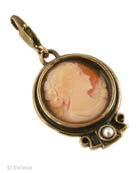 Round Italian Shell Cameo Charm, price: $91.00. Click on 'Large View' for large picture
