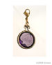 From our Charm du Jour Collection, a medium size amethyst German glass intaglio charm. Classic and simple styling. For adding a pretty transparent amethyst intaglio to your charm bracelet or charm necklace. Charm face measures 3/4 inch in diameter. In our signature red bronze. Attaches to your charm bracelet with included lobster closure.