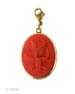 Our largest charm measures 1 1/4 by 1 inch. Shown in opaque Wine, our hand-pressed German glass cameo in a clean and elegant Bronze metal setting.  Comes with lobster closure to easily attach to your own bracelet or necklace, or one of ours. Each charm made to order in the U.S.A 