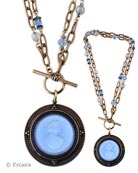 Sapphire Convertible Intaglio Necklace, price: $280.00. Click on 'Large View' for large picture