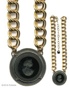 Jet Intaglio & Chain Statement Necklace, price: $212.00. Click on 'Large View' for large picture