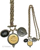 Convertible Lava & Jet Intaglio Necklace, price: $340.00. Click on 'Large View' for large picture