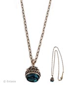 Zircon Watch Fob Intaglio Necklace, price: $90.00. Click on 'Large View' for large picture