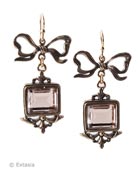 Taupe Bow Drop Earrings, price: $134.00. Click on 'Large View' for large picture