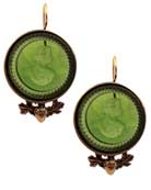 Our 21mm round intaglios set in our acorn casting in Red Bronze and Olivine.