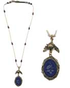 Lapis Acorn Necklace, price: $180.00. Click on 'Large View' for large picture