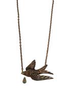 Red Bronze Swallow Necklace, price: $192.00. Click on 'Large View' for large picture