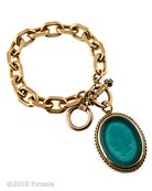 Zircon Intaglio Charm Bracelet, price: $266.00. Click on 'Large View' for large picture