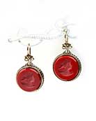 Red Mythos Intaglio Earring, price: $126.00. Click on 'Large View' for large picture
