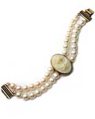Ivory Cameo & Pearl Bracelet, price: $296.00. Click on 'Large View' for large picture
