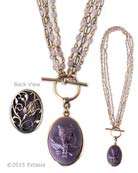 Eggplant Cameo Convertible Necklace, price: $226.00. Click on 'Large View' for large picture