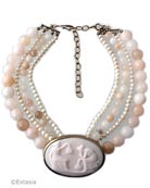 Angelskin Cameo Statement Necklace, price: $360.00. Click on 'Large View' for large picture
