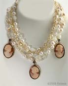 Multistrand Cameo Charm Necklace, price: $770.00. Click on 'Large View' for large picture