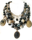 Jet & Slate Cameo Necklace, price: $665.00. Click on 'Large View' for large picture