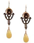 Yellow Jade drops and a small pearl accent set these lily earrings to perfection!