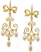 Pearl and Bow Earring, price: $140.00. Click on 'Large View' for large picture