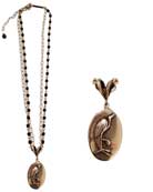 Heron Jet Rosary Necklace, price: $132.00. Click on 'Large View' for large picture
