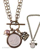 Taupe Intaglio Convertible Necklace, price: $314.00. Click on 'Large View' for large picture
