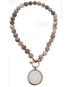 Milk Glass Beaded Necklace, price: $345.00. Click on 'Large View' for large picture