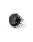Sterling Jet Intaglio Ring, price: $238.00. Click on 'Large View' for large picture